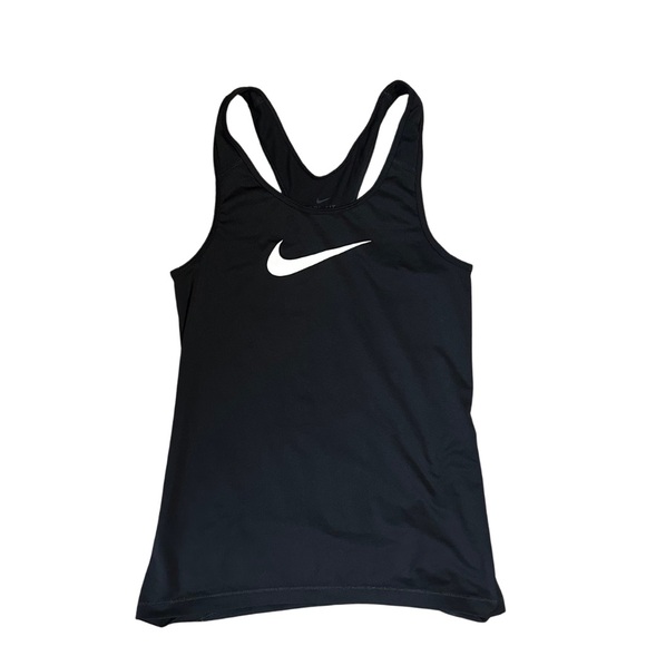 Nike Women's Black Racerback Tank with White Swoosh - Picture 1 of 2